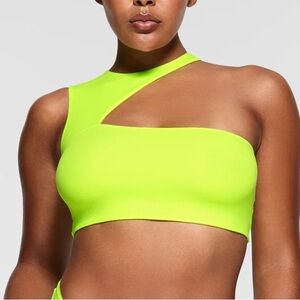 SKIMS Fits Everybody Cut Out Super Cropped Top - Green Highlighter